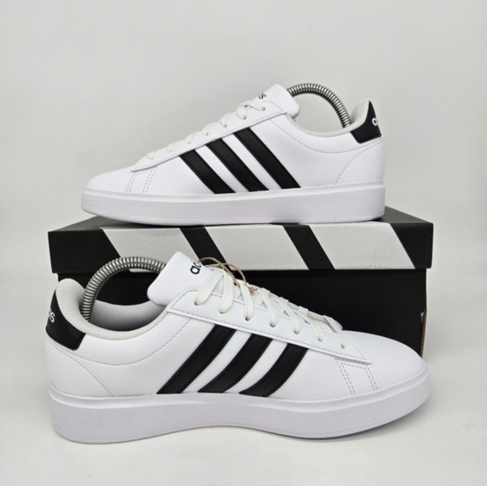 adidas Grand Court Cloudfoam Lifestyle Court Comfort White Black Shoes Size 8.5 - Picture 6 of 8